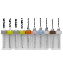 Load image into Gallery viewer, 10 In 1 PCB Tungsten Steel Drill Bits Carving Miniature Drill Bits, Size:, 2.1-3.0mm, 0.1-1mm, 0.6-1.5mm, 1.1-2mm, 1.5-2.4mm