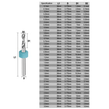 Load image into Gallery viewer, 10 In 1 PCB Tungsten Steel Drill Bits Carving Miniature Drill Bits, Size:, 2.1-3.0mm, 0.1-1mm, 0.6-1.5mm, 1.1-2mm, 1.5-2.4mm