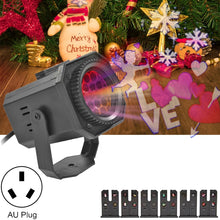 Load image into Gallery viewer, 8W LED Christmas Colorful Rotating Laser Atmosphere Light Random Pattern Delivery, US Plug with 6 Cards, EU Plug with 6 Cards, UK Plug with 6 Cards, AU Plug with 6 Cards, US Plug with 4 Cards, EU Plug with 4 Cards, UK Plug with 4 Cards                 ...