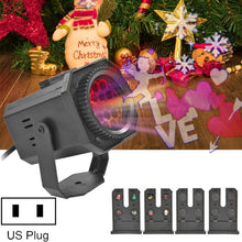 Load image into Gallery viewer, 8W LED Christmas Colorful Rotating Laser Atmosphere Light Random Pattern Delivery, US Plug with 6 Cards, EU Plug with 6 Cards, UK Plug with 6 Cards, AU Plug with 6 Cards, US Plug with 4 Cards, EU Plug with 4 Cards, UK Plug with 4 Cards                 ...