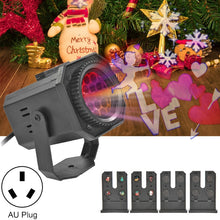 Load image into Gallery viewer, 8W LED Christmas Colorful Rotating Laser Atmosphere Light Random Pattern Delivery, US Plug with 6 Cards, EU Plug with 6 Cards, UK Plug with 6 Cards, AU Plug with 6 Cards, US Plug with 4 Cards, EU Plug with 4 Cards, UK Plug with 4 Cards                 ...