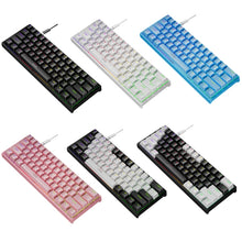 Load image into Gallery viewer, LEAVEN K620 61 Keys Hot Plug-in Glowing Game Wired Mechanical Keyboard, Cable Length: 1.8m, Black Green Shaft, White Green Shaft, Blue Green Shaft, Pink Green Shaft, White Black Red Shaft, Black White Green Shaft, White Black Green Shaft               ...