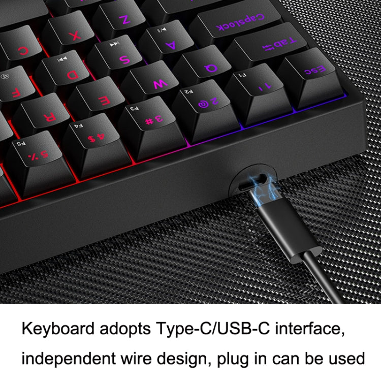 LEAVEN K620 61 Keys Hot Plug-in Glowing Game Wired Mechanical Keyboard, Cable Length: 1.8m, Black Green Shaft, White Green Shaft, Blue Green Shaft, Pink Green Shaft, White Black Red Shaft, Black White Green Shaft, White Black Green Shaft               ...