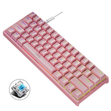 Load image into Gallery viewer, LEAVEN K620 61 Keys Hot Plug-in Glowing Game Wired Mechanical Keyboard, Cable Length: 1.8m, Black Green Shaft, White Green Shaft, Blue Green Shaft, Pink Green Shaft, White Black Red Shaft, Black White Green Shaft, White Black Green Shaft               ...