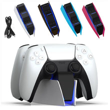 Load image into Gallery viewer, HONCAM For PS5 Gamepad Charger Dual Dock Charger, White, Black, Rose Red, Blue