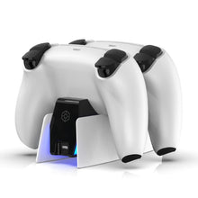 Load image into Gallery viewer, HONCAM For PS5 Gamepad Charger Dual Dock Charger, White, Black, Rose Red, Blue