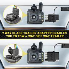 Load image into Gallery viewer, 7 Pin to 12V Truck Cigarette Lighter Power Adapter with LED Circuit Tester