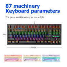 Load image into Gallery viewer, ZIYOULANG K2 87 Keys Office Laptop Punk Glowing Mechanical Wired Keyboard, Cable Length: 1.5m, K2 Black, K2 White, K2 Pink, K2 Blue