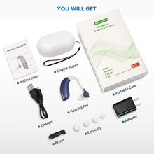 Load image into Gallery viewer, GM-105 Smart Noise Cancelling Ear-hook Rechargeable Elderly Sound Collector, Spec:, EU Plug(Skin Color), US Pulg(Skin Color), EU Plug(Blue), US Pulg(Blue)
