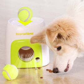 AFP Tennis Food Reward Machine Leaky Feeder Dog Smart Feeding Machine Toy, Green+1 Ball