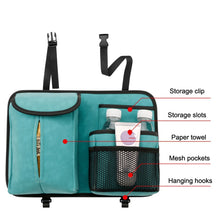 Load image into Gallery viewer, DE RAN FU Flip Fur Car Seat BackTissue Box Storage Hanging Bag With Hook, 1122 Blue, 1122 Brown, 1122 Black, 1122 Grey
