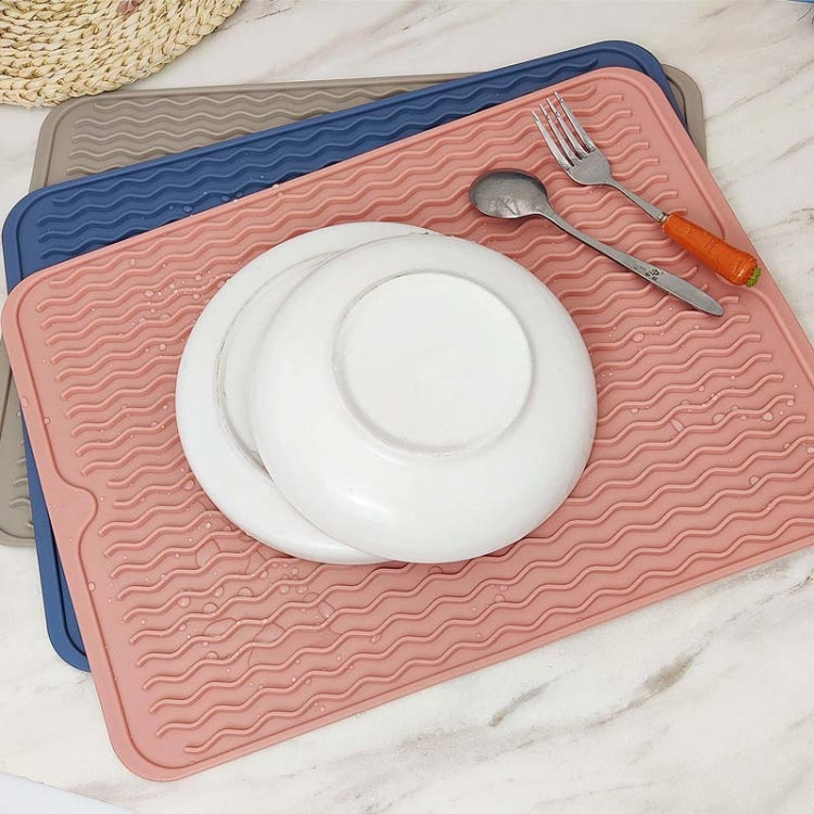 TPR Thickened Thermal Pad Wave Pattern Drain Anti-Slip Mat, Khaki Blue, Khaki Pink, Khaki Gray