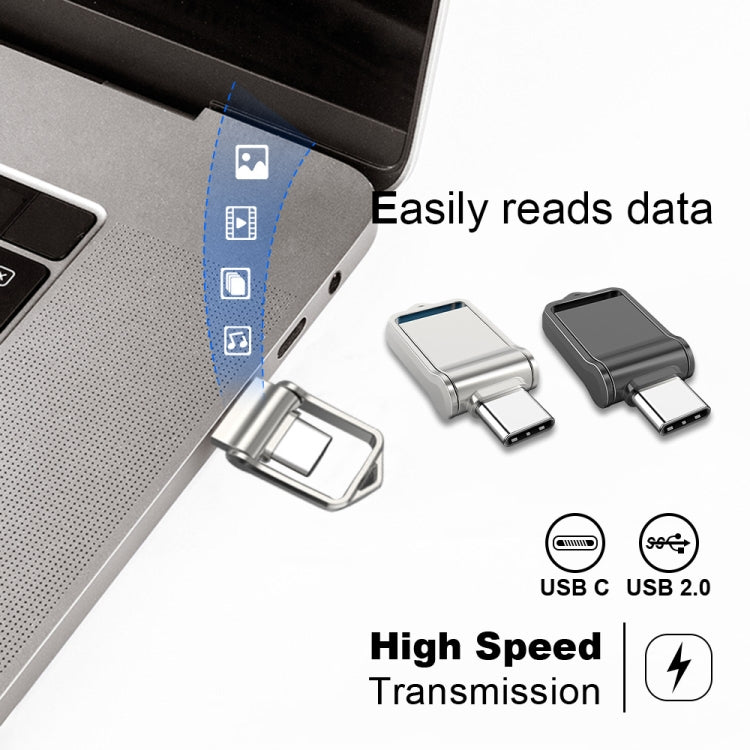 USB 2.0 + Type-C/USB-C High Speed ??Mini Computer and Phone Dual-purpose Rotary U Disk, Type-C2.0 16GB, Type-C2.0 32GB, Type-C2.0 64GB, Type-C2.0 128GB