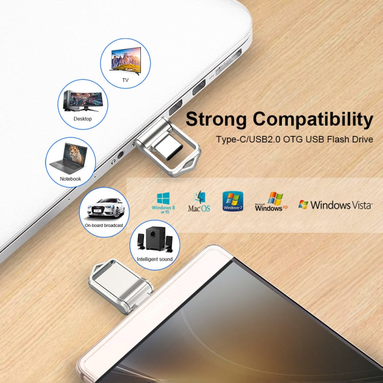 USB 2.0 + Type-C/USB-C High Speed ??Mini Computer and Phone Dual-purpose Rotary U Disk, Type-C2.0 16GB, Type-C2.0 32GB, Type-C2.0 64GB, Type-C2.0 128GB