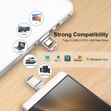 Load image into Gallery viewer, USB 2.0 + Type-C/USB-C High Speed ??Mini Computer and Phone Dual-purpose Rotary U Disk, Type-C2.0 16GB, Type-C2.0 32GB, Type-C2.0 64GB, Type-C2.0 128GB