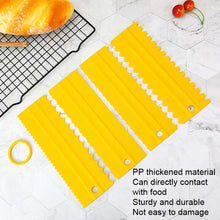 Load image into Gallery viewer, 4 PCS / Set Plastic Cream Scraper PP Double Side Sawtooth Baked Cake Flattener, 4 PCS / Set Sky Blue, 4 PCS / Set Pink, 4 PCS / Set White, 4 PCS / Set Yellow