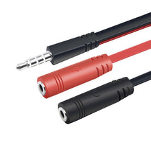 Load image into Gallery viewer, 10 PCS Y-1001 20cm 3.5mm Car Audio Computer Headset Microphone 2 In 1 Adapter Cable, Y-1001