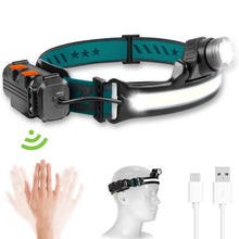 Load image into Gallery viewer, XPG + COB Sensor Headlight Flashlight 6 Lighting Modes Rechargeable Head Lamp, W678-2 Zoom, 678-1 Fixed Focus