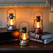 Load image into Gallery viewer, 200802 Retro Solar Kerosene Lamp Shape Handheld Lamp Home Decor Flame Lamp, Bronze, Gold, Silver, Rusty, Red