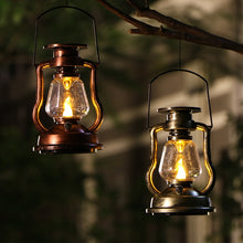 Load image into Gallery viewer, 200802 Retro Solar Kerosene Lamp Shape Handheld Lamp Home Decor Flame Lamp, Bronze, Gold, Silver, Rusty, Red