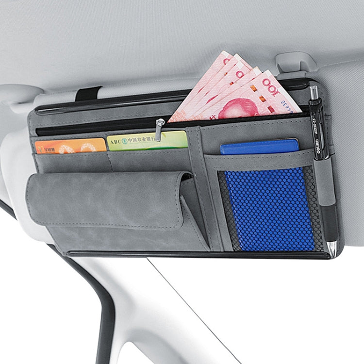 DE RAN FU Car Shade Glasses Box Storage Bag Car Flip Fur Glue Box Zipper Card Bag, 8018 Grey, 8018 Blue, 8018 Black, 8018 Brown