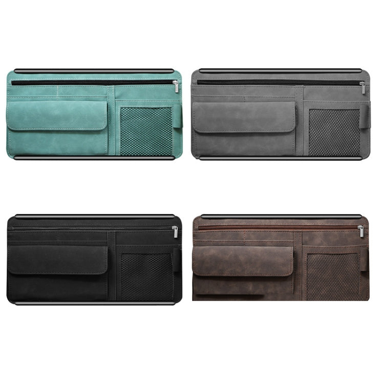 DE RAN FU Car Shade Glasses Box Storage Bag Car Flip Fur Glue Box Zipper Card Bag, 8018 Grey, 8018 Blue, 8018 Black, 8018 Brown