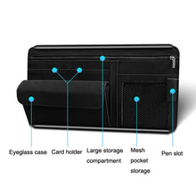 Load image into Gallery viewer, DE RAN FU Car Shade Glasses Box Storage Bag Car Flip Fur Glue Box Zipper Card Bag, 8018 Blue, 8018 Black, 8018 Brown, 8018 Grey