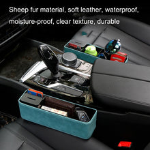 Load image into Gallery viewer, DE RAN FU Car Seat Storage Box Cup Holder Fur Citrine Phone Sundry Storage Box, 6030 Blue, 6030 Black, 6030 Grey, 6030 Brown