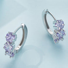 Load image into Gallery viewer, SCE1533 Purple Flower Vermiculite Ear Buckle 925 Silver Earrings, SCE1533