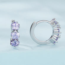 Load image into Gallery viewer, SCE1533 Purple Flower Vermiculite Ear Buckle 925 Silver Earrings, SCE1533