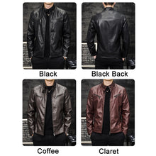 Load image into Gallery viewer, Men Washed PU Padded Slim-Fit Motorbike Leather Jacket, M, L, XL, XXL, XXXL, 4XL