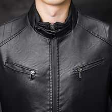 Load image into Gallery viewer, Men Washed PU Padded Slim-Fit Motorbike Leather Jacket, M, L, XL, XXL, XXXL, 4XL
