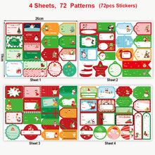Load image into Gallery viewer, 1set 72pcs/set  Christmas Stickers Gift Bag Packaging Box Closure Stickers