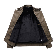 Load image into Gallery viewer, Mens Lapel Leather Motorcycle Jacket, S, M, L, XL, XXL, 3XL