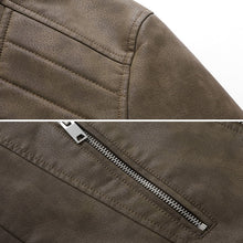 Load image into Gallery viewer, Mens Lapel Leather Motorcycle Jacket, S, M, L, XL, XXL, 3XL
