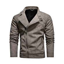 Load image into Gallery viewer, Mens Lapel Leather Motorcycle Jacket, S, M, L, XL, XXL, 3XL