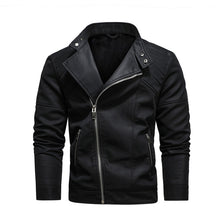 Load image into Gallery viewer, Mens Lapel Leather Motorcycle Jacket, S, M, L, XL, XXL, 3XL