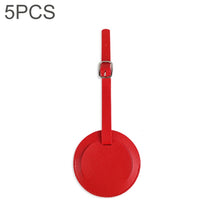 Load image into Gallery viewer, 5 PCS Soft-Surface Leather Stitched Round Boarding Pass Luggage Tag