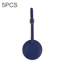 Load image into Gallery viewer, 5 PCS Soft-Surface Leather Stitched Round Boarding Pass Luggage Tag