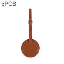 Load image into Gallery viewer, 5 PCS Soft-Surface Leather Stitched Round Boarding Pass Luggage Tag