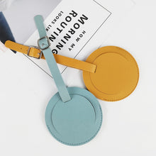 Load image into Gallery viewer, 5 PCS Soft-Surface Leather Stitched Round Boarding Pass Luggage Tag