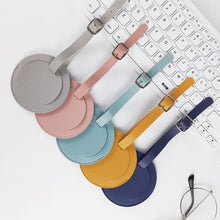Load image into Gallery viewer, 5 PCS Soft-Surface Leather Stitched Round Boarding Pass Luggage Tag
