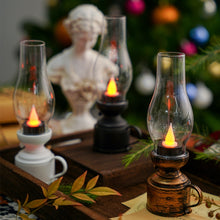 Load image into Gallery viewer, Retro Luminous Kerosene Lamp Christmas Simulation Oil Lamp Decoration, Spec:, Water-drop (Bronze), Water-drop (Black), Water-drop (White), Shaking (Bronze), Shaking (Black), Shaking (White)