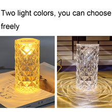 Load image into Gallery viewer, 2 PCS SF-001A 1.5V Rose Ambient Light Bedside Crystal LED Desk Lamp, 2 PCS  Yellow Light Without Humidifier, 2 PCS  White Light Without Humidifier