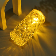 Load image into Gallery viewer, 2 PCS SF-001A 1.5V Rose Ambient Light Bedside Crystal LED Desk Lamp, 2 PCS  Yellow Light Without Humidifier, 2 PCS  White Light Without Humidifier
