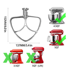 Load image into Gallery viewer, Stainless Steel Accessories, For KitchenAid 5QT Mixer Head, For KitchenAid  6QT Mixer Head, For KitchenAid Stand Mixer 5QT  Whip Whisk, For Kitchenaid Stand Mixer 5QT Dough Hook, For KitchenAid Stand Mixer 6QT Whip Whisk                                ...