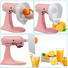 Load image into Gallery viewer, 4-Piece Citrus Juicer Attachment Set for KitchenAid Stand Mixers Includes Reamer, Pulp Filter Basket &amp; Base, For KitchenAid 4.5QT/5QT