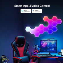 Load image into Gallery viewer, Gaming Ambient Light Smart Chiclet Backdrop Quantum Wall Light, Versions:, 3pcs Bluetooth, 6pcs Bluetooth, 10pcs Bluetooth, 12pcs Bluetooth, 3pcs WIFI, 6pcs WIFI, 10pcs WIFI, 12pcs WIFI