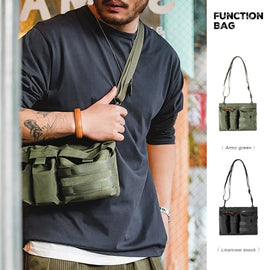 Maden TSS2201030 Multi Pocket Single Shoulder Messenger Crossing Bag, TSS2201030 Army Green, TSS2201030 Carbon Black