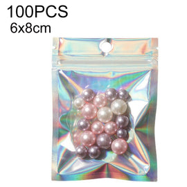 100PCS Laser Self-sealing Packaging Bag Data Line Aluminum Foil Plastic Bag , Size: